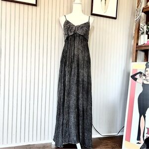 Be Beach Crochet Top Grey Tie Dye Wrinkle Maxi Summer Dress